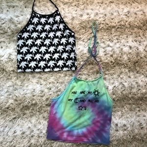 Bundle of brandy Melville halter crop tops🦋🐠.